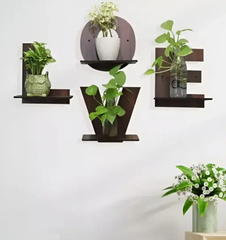 ALXURY Set of 4 love MDF Wooden Wall Shelf.