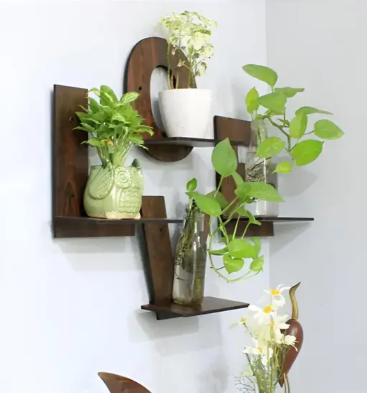 ALXURY Set of 4 love MDF Wooden Wall Shelf.