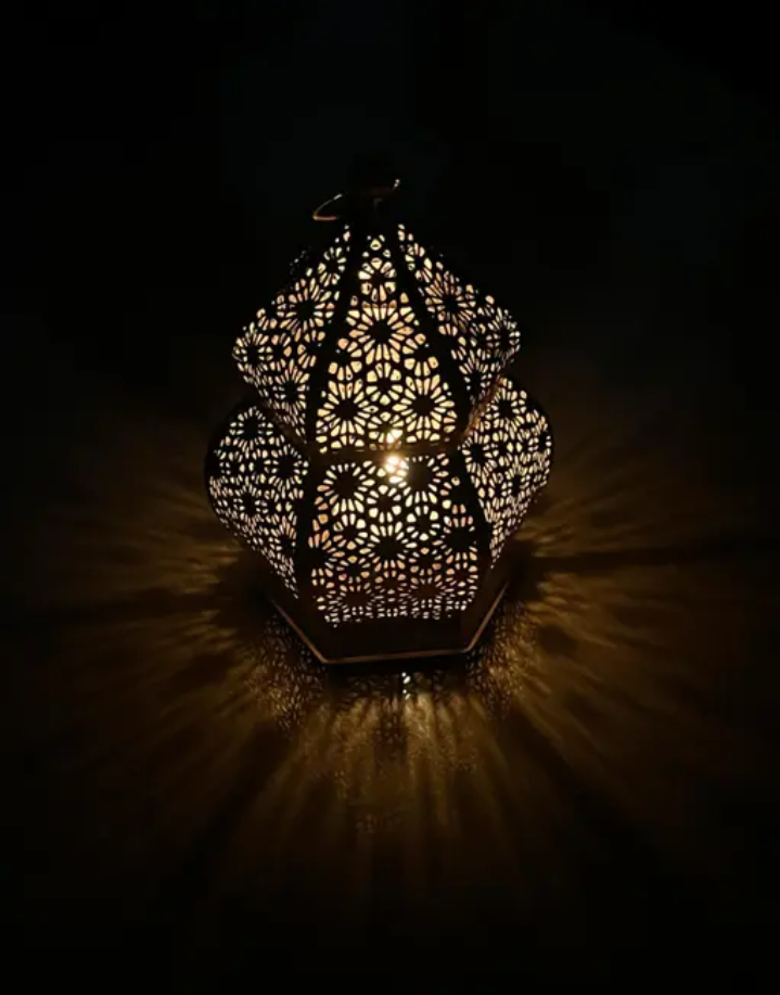 metal Golden Dome Lantern Etched lantern Decorative lantern small Lantern 6 inches